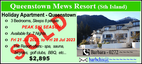 Queenstown Mews Resort - $2895 - SOLD